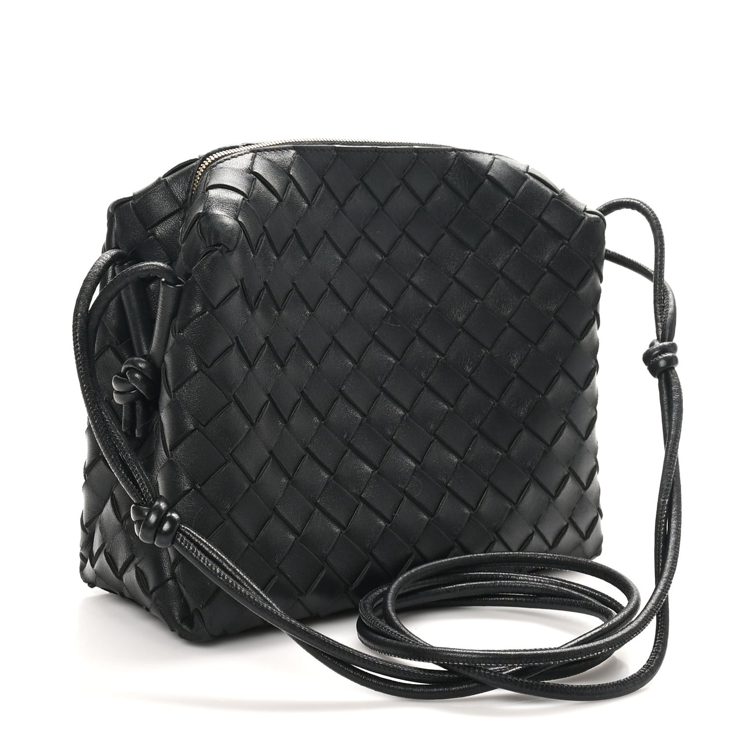 Nappa Intrecciato Small Loop Camera Bag Black