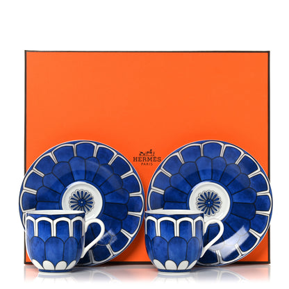 Hermes Porcelain Bleus d'Ailleurs Expresso And Saucer Set Of 2 12 of 12