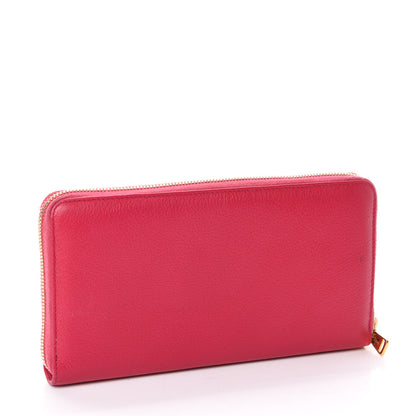 Saint Laurent Chevre Belle De Jour Zip Around Wallet Fuchsia 3 of 7