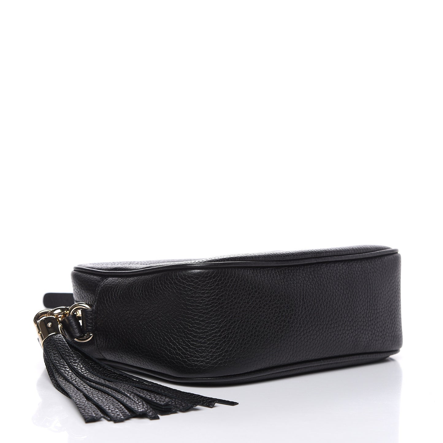 Pebbled Calfskin Small Soho Disco Bag Black