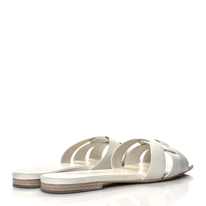 Saint Laurent Calfskin Tribute 05 Slide Sandals 36.5 White 4 of 12