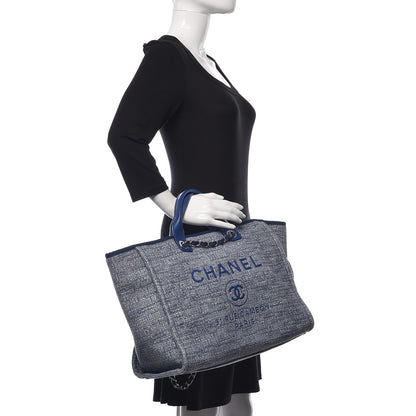 Chanel Canvas Large Deauville Tote Blue 2 of 12