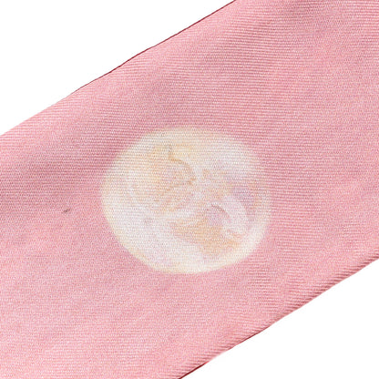Chanel Silk Pearl CC Slim Bandeau Scarf Dark Red Ecru Pink 4 of 4