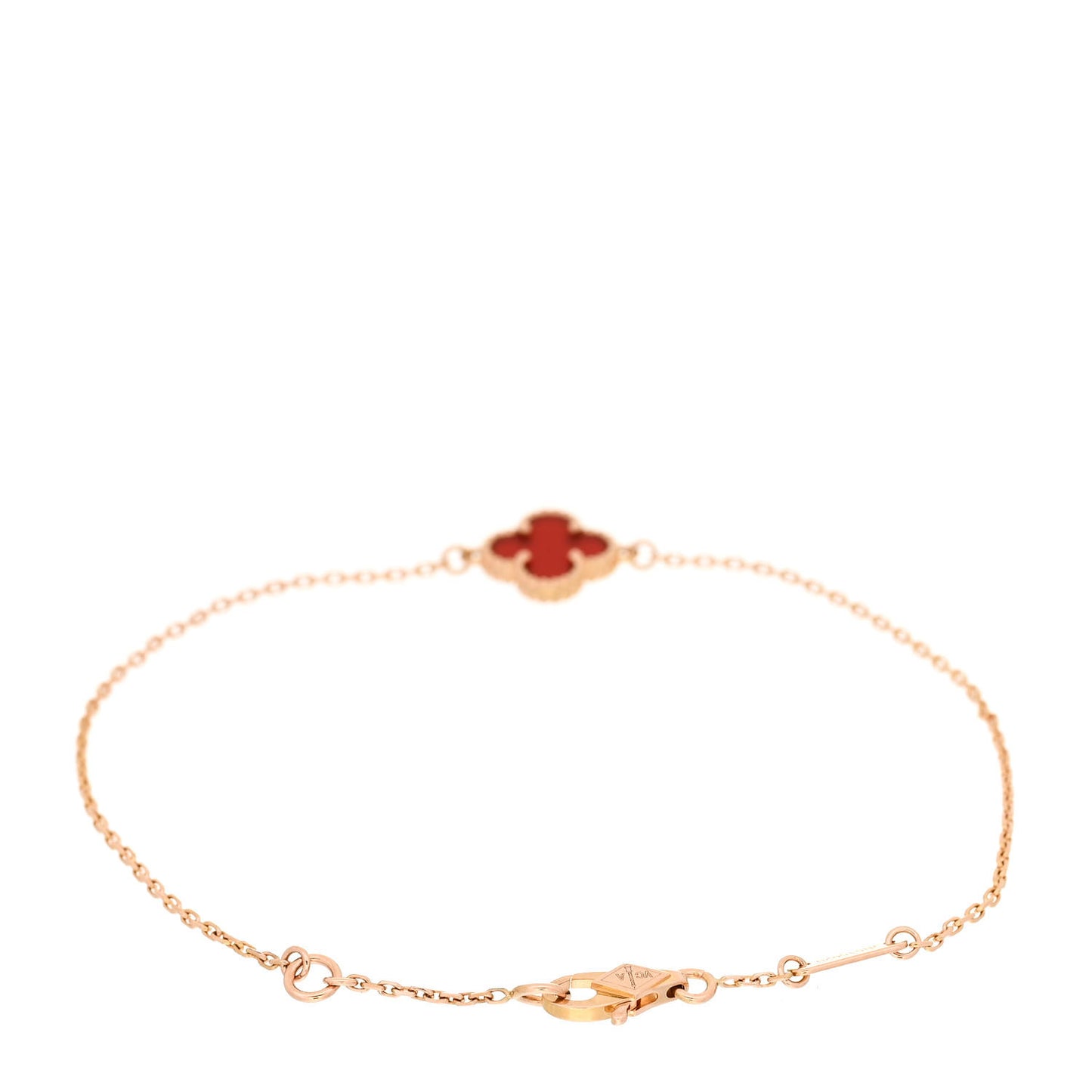 18K Rose Gold Carnelian Sweet Alhambra Bracelet