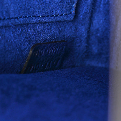 Celine Drummed Calfskin Nano Luggage Indigo 7 of 10