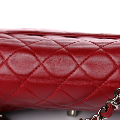 Chanel Lambskin Quilted Mini Rectangular Flap Dark Red 13 of 14