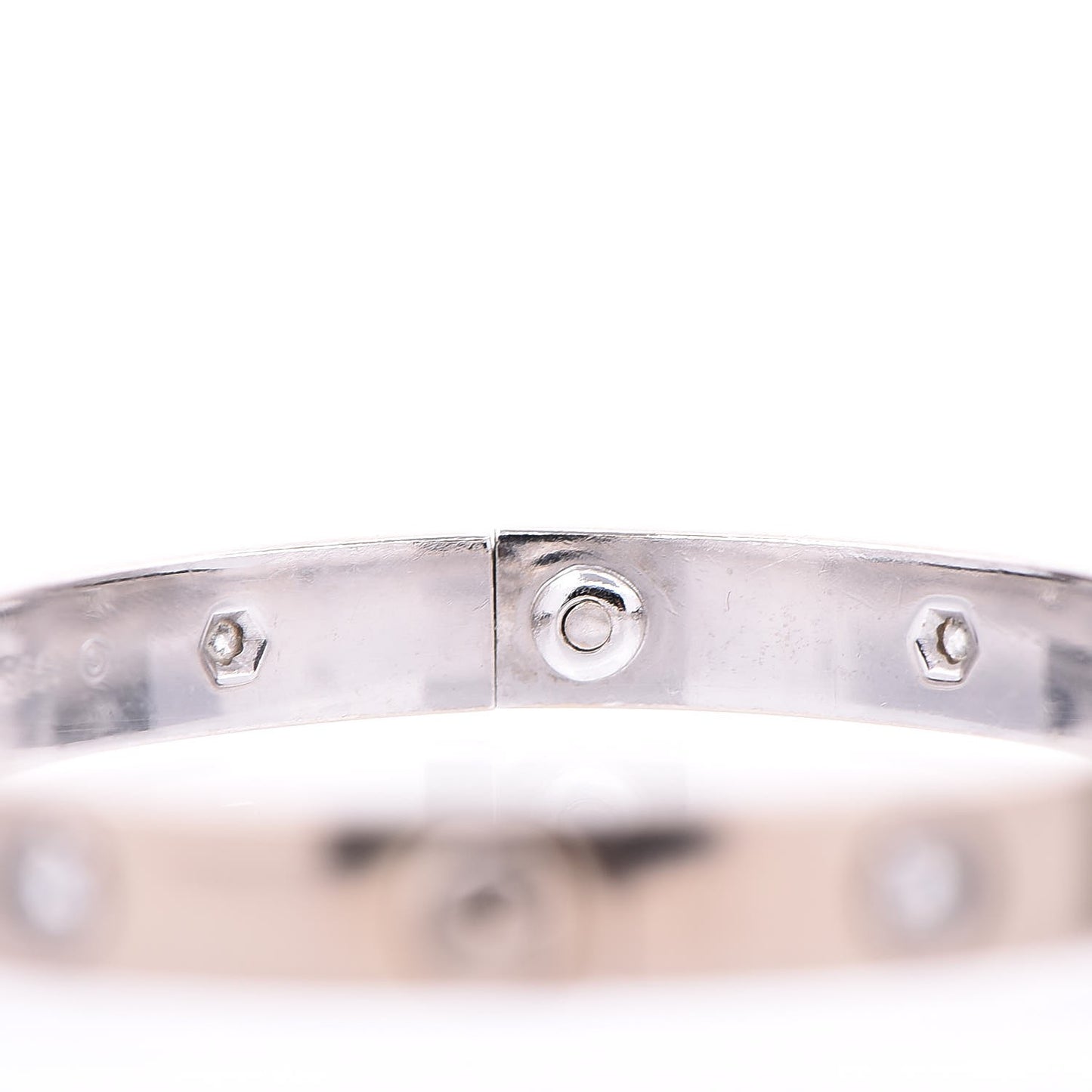 18K White Gold 6 Diamond LOVE Bracelet 16