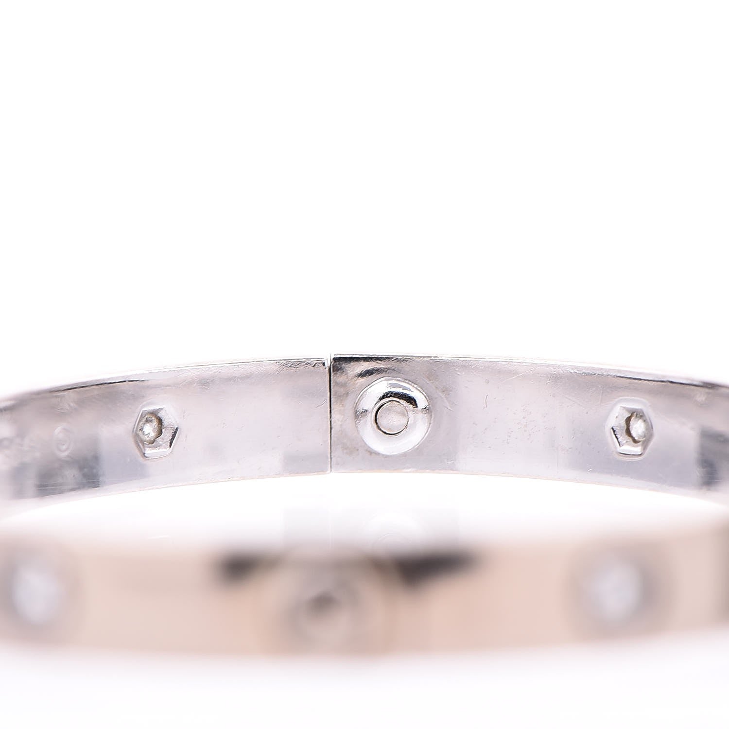 Cartier 18K White Gold 6 Diamond LOVE Bracelet 16 4 of 10
