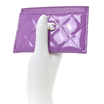 Chanel Patent Quilted Card Holder Purple 2 of 9