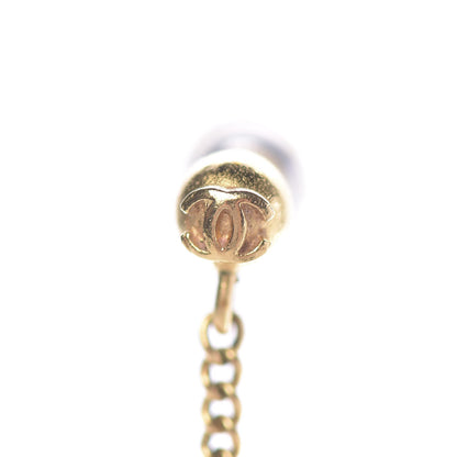 Chanel CC Drop Earrings Matte Gold 6 of 8