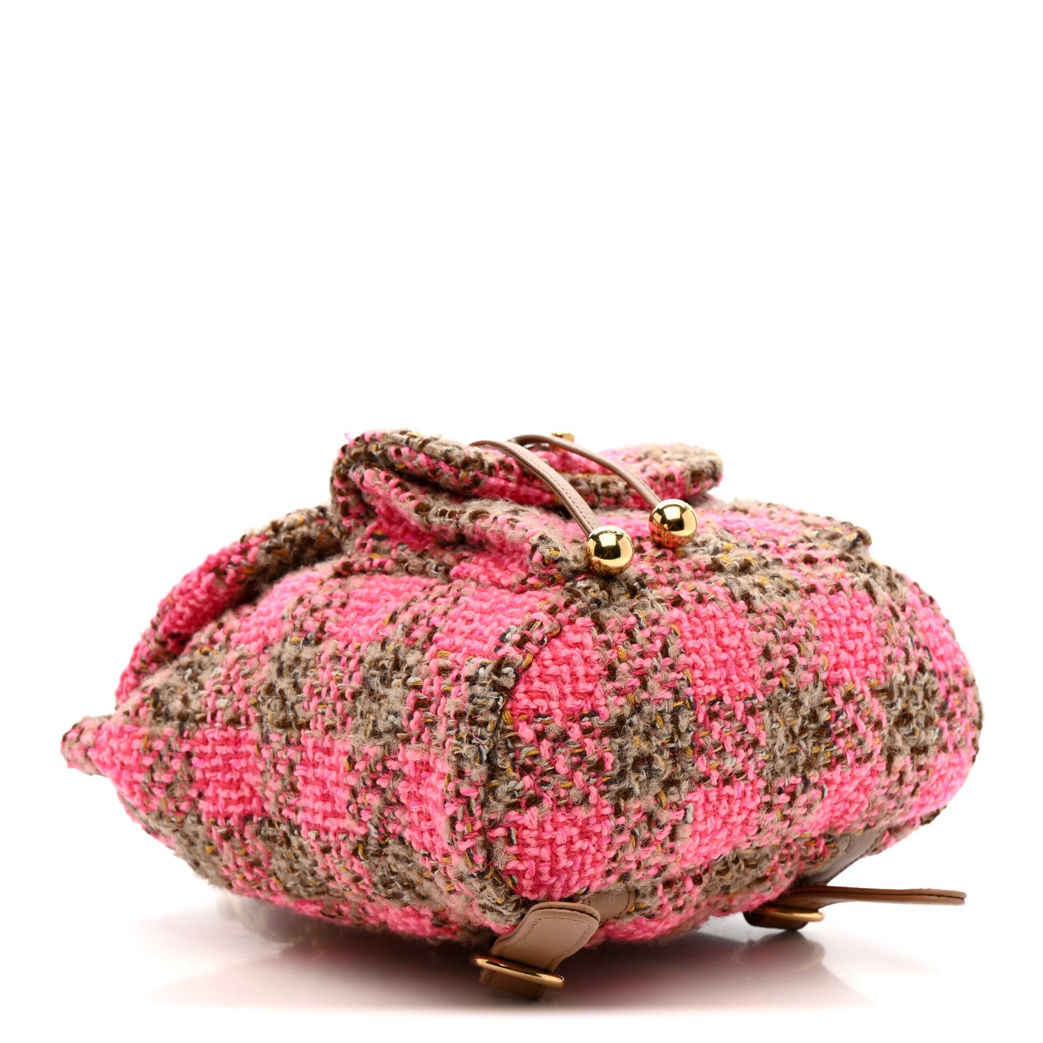 Chanel Wool Tweed Elegant Backpack Pink Brown 4 of 13