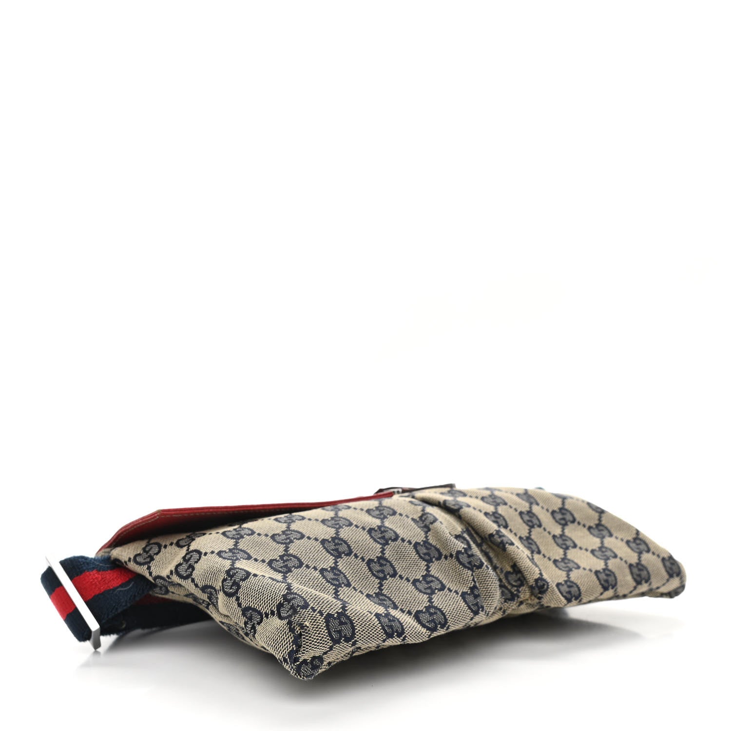 Gucci GG Monogram Web Double Pocket Belt Bag Navy Red 4 of 10