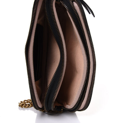 Gucci Calfskin Matelasse Mini GG Marmont Chain Crossbody Bag Black 5 of 11