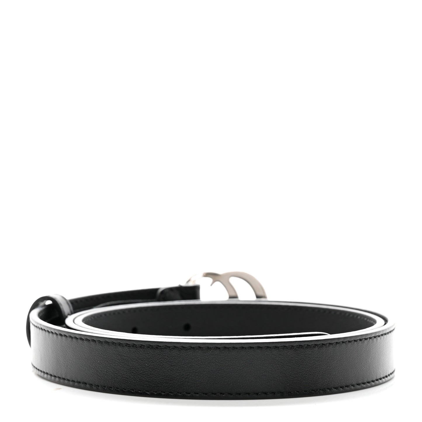 Plutone Calfskin Palladium Double G 20mm Belt 85 34 Black