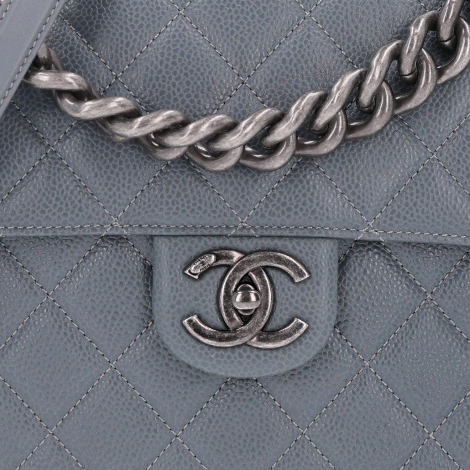 Chanel Caviar Quilted Small Retro Class Flap Grey 8 of 10