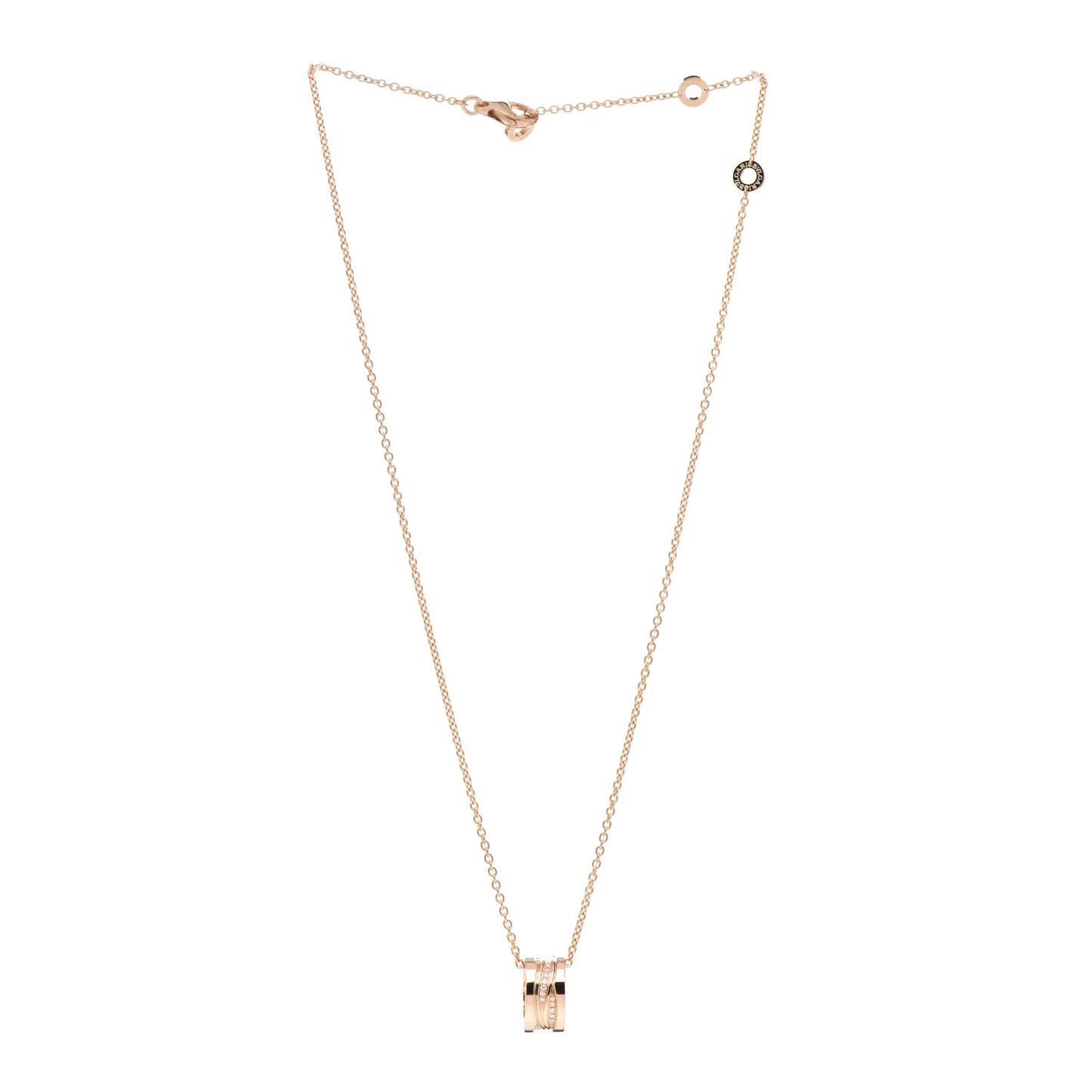 18K Rose Gold Diamond B.Zero1 Legend Pendant Necklace