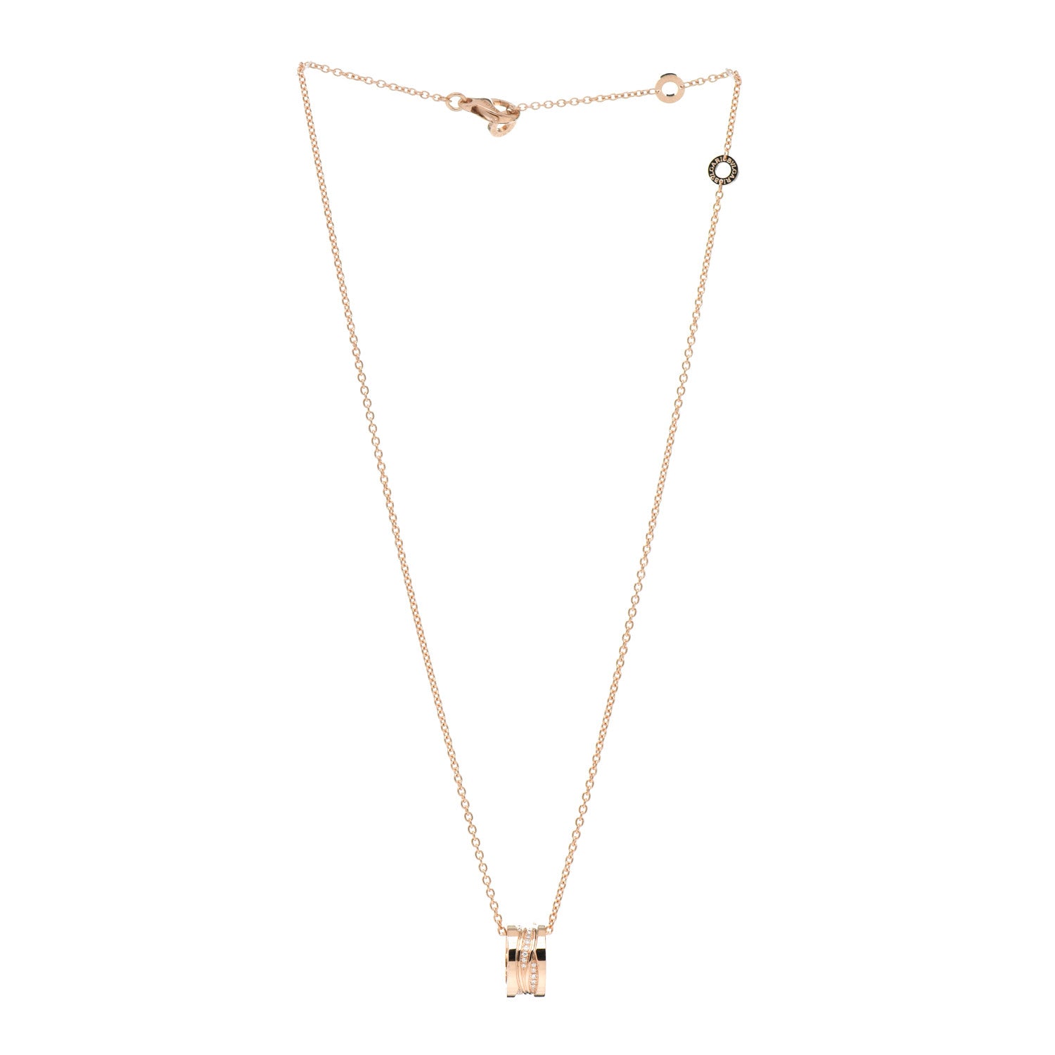 Bulgari 18K Rose Gold Diamond B.Zero1 Legend Pendant Necklace 3 of 5