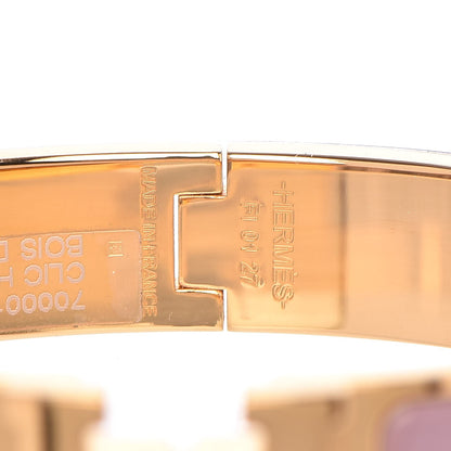 Hermes Enamel Narrow Clic Clac H Bracelet PM Bois De Rose 3 of 5