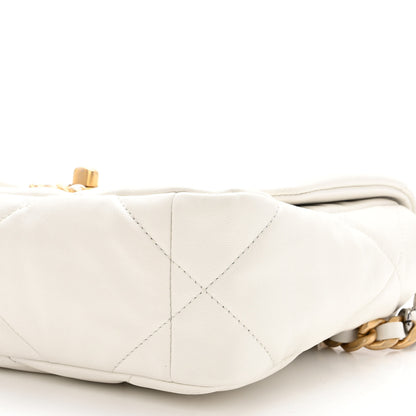 Chanel Goatskin Quilted Medium Chanel 19 Flap White 10 of 10