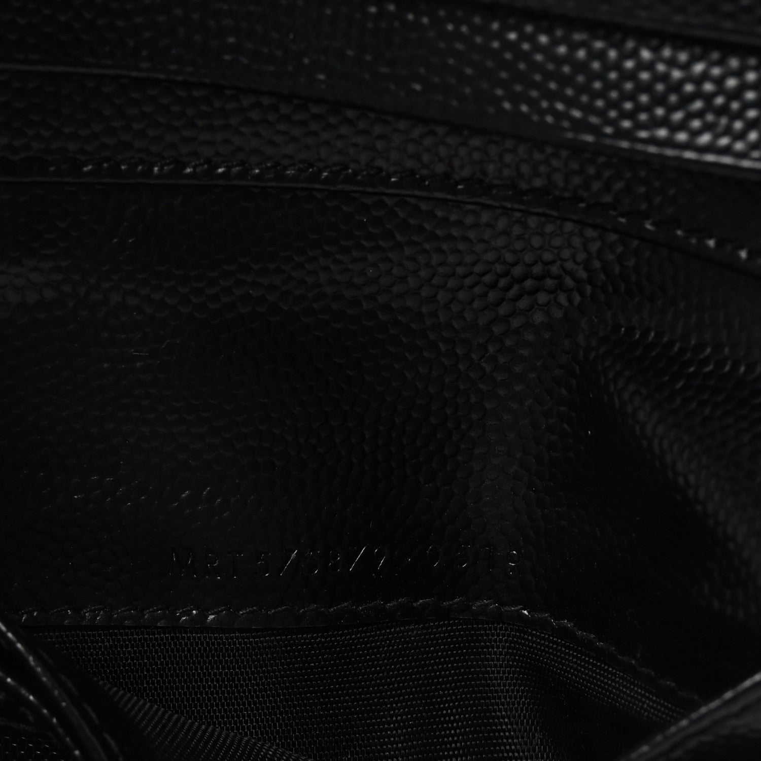 Saint Laurent Grain De Poudre Matelasse Chevron Monogram Zipped Card Case Black 7 of 7