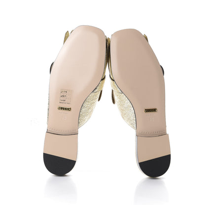 Gucci Galassia Womens GG Marmont Fringe Slippers 36 Platino 6 of 10
