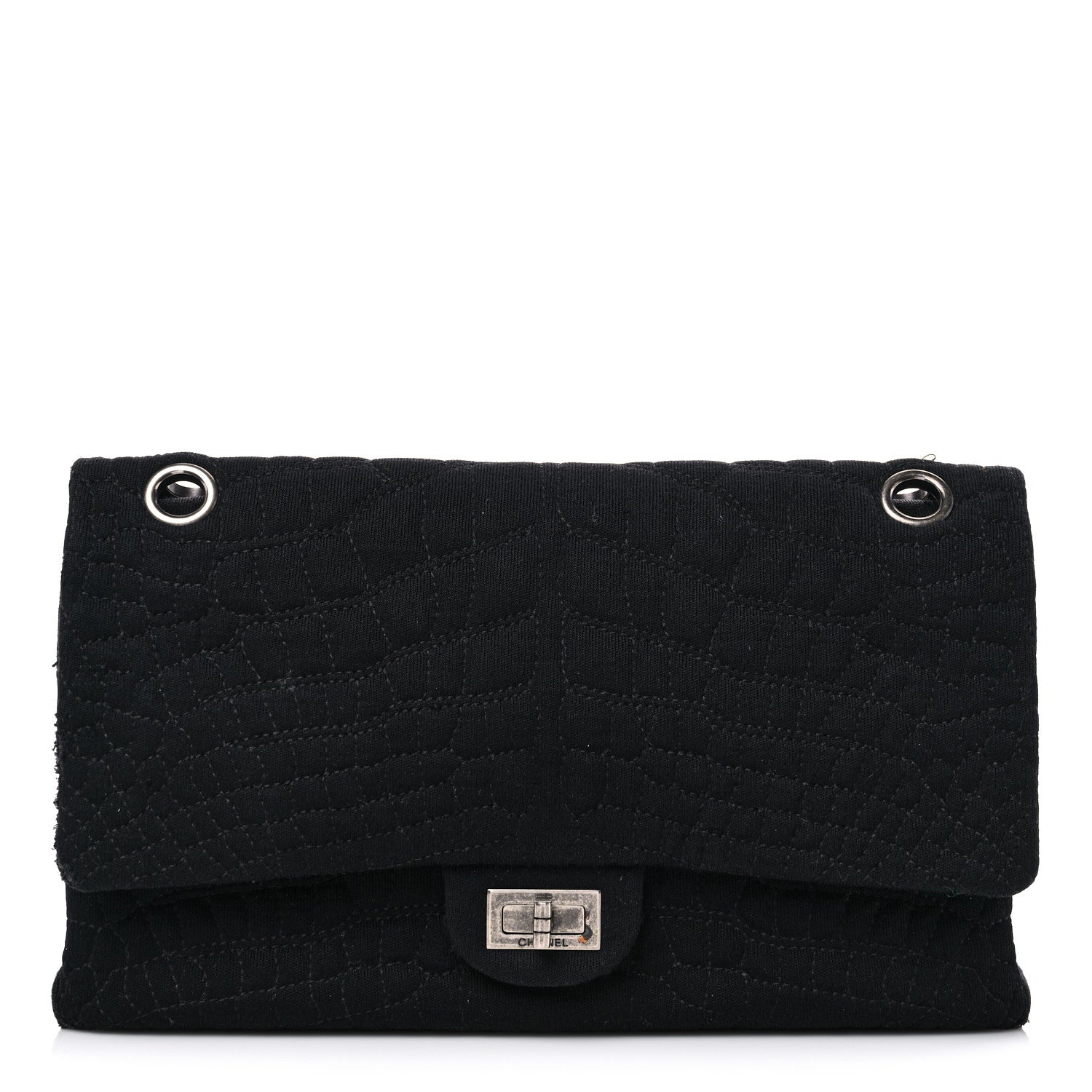 Chanel Jersey Coco's Croc 2.55 Reissue 226 Flap Black 1 of 13