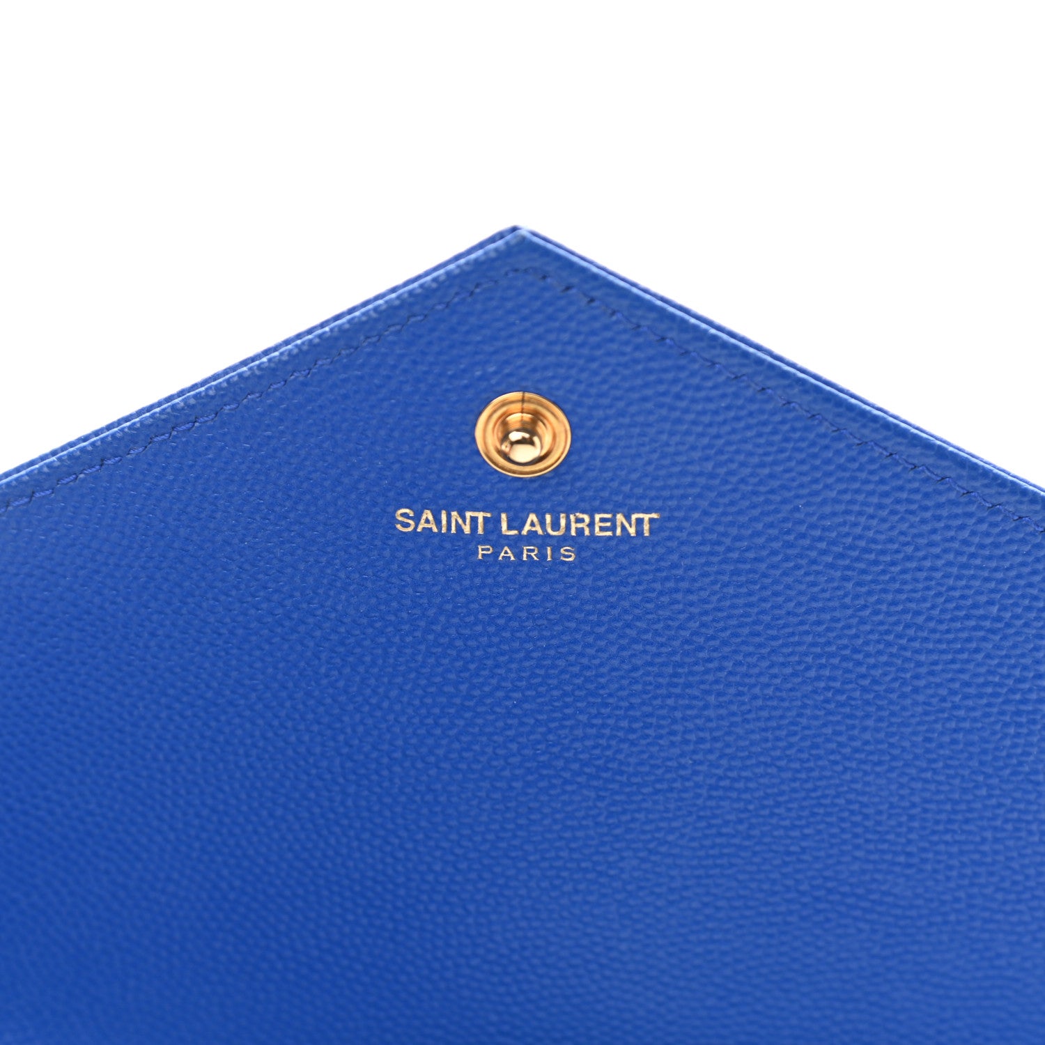 Saint Laurent Grain De Poudre Matelasse Chevron Monogram Chain Wallet Blue Majorelle 9 of 10