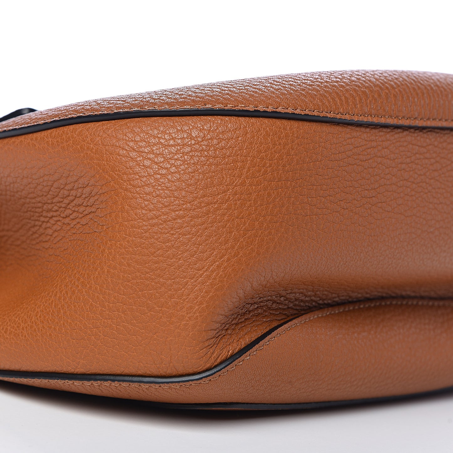 Grained Lambskin Medium Drew Shoulder Bag Caramel
