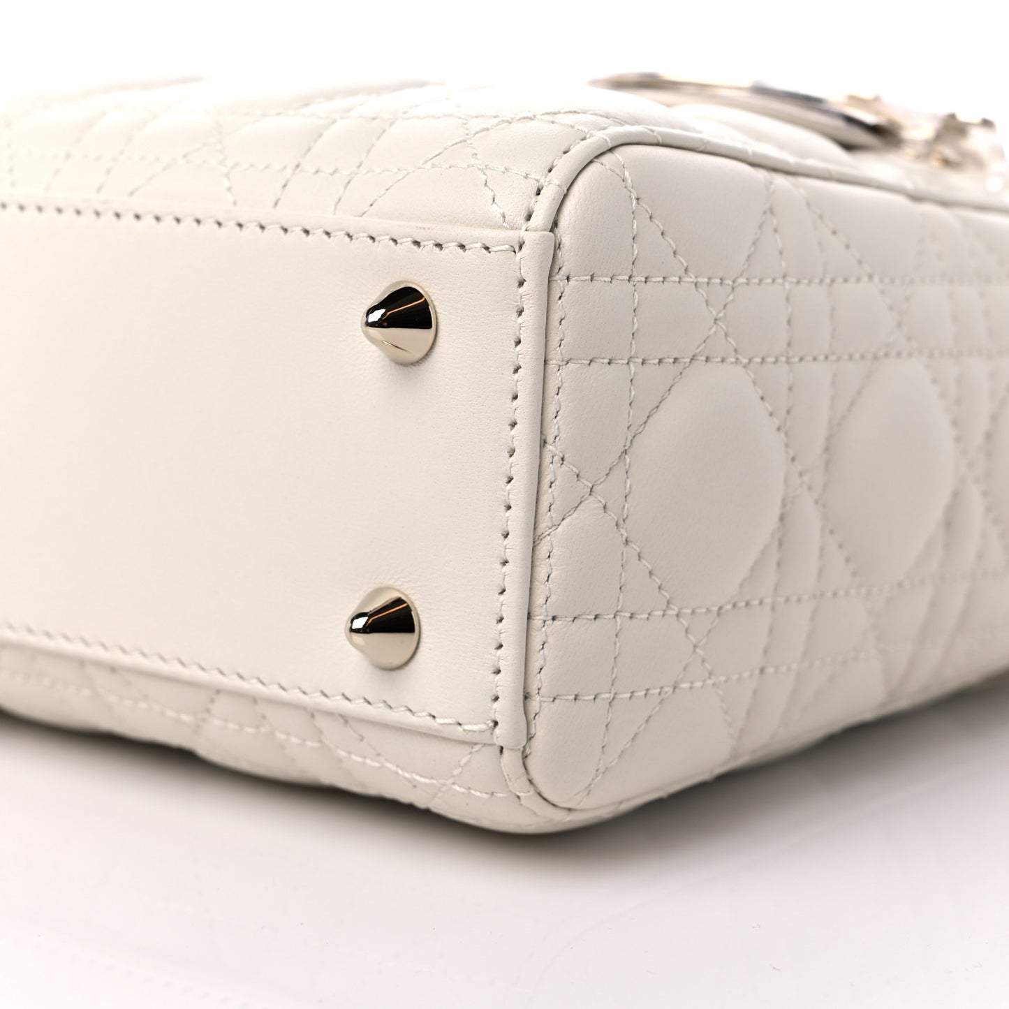 Lambskin Cannage Small Lady Dior White