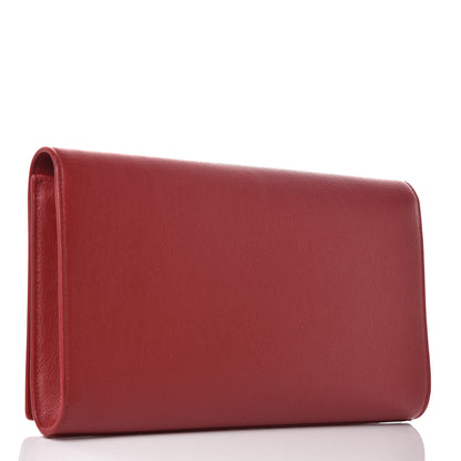 Saint Laurent Calfskin Monogram Large Belle De Jour Clutch Red 3 of 9