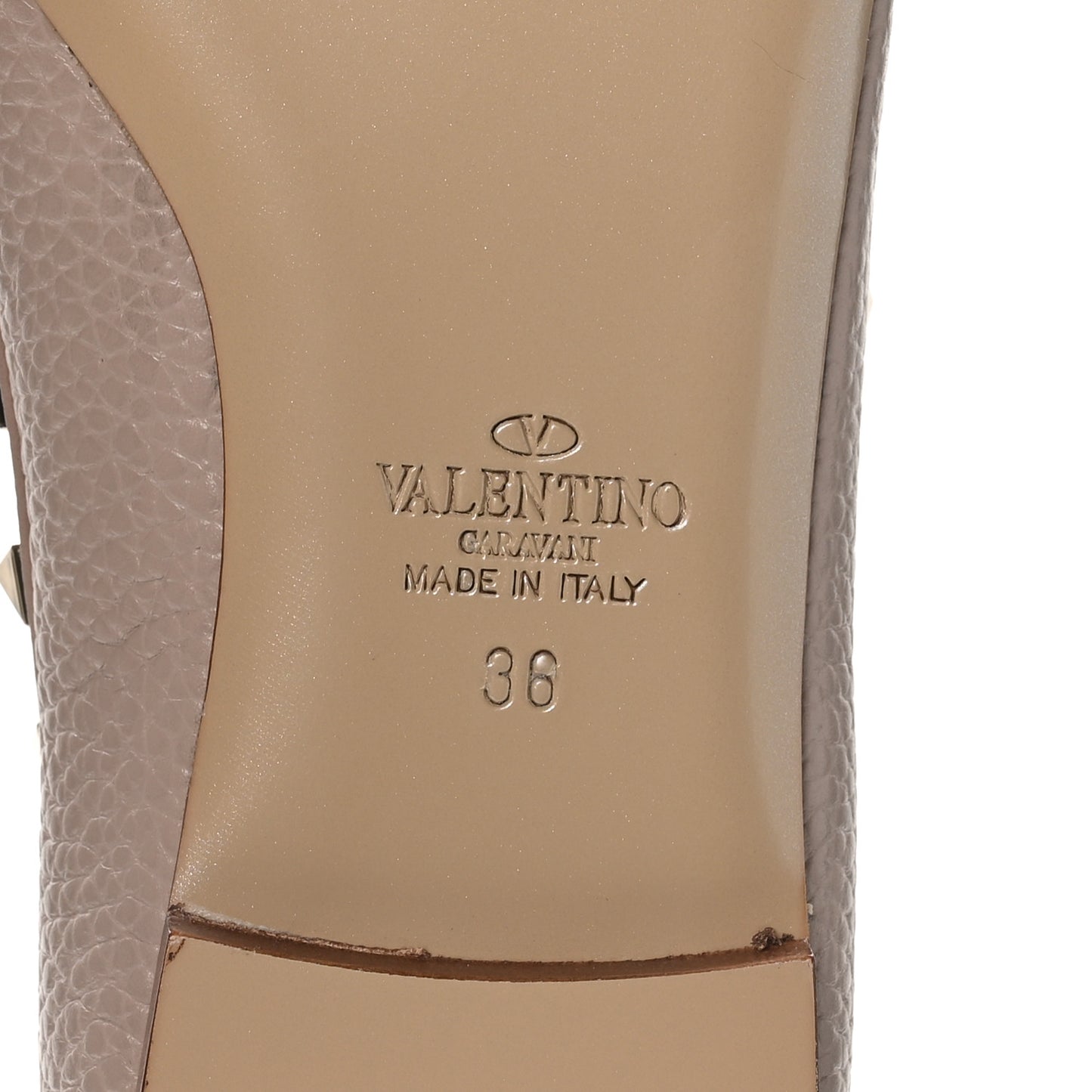 Nappa Rockstud Ballerina Flats 36 Poudre