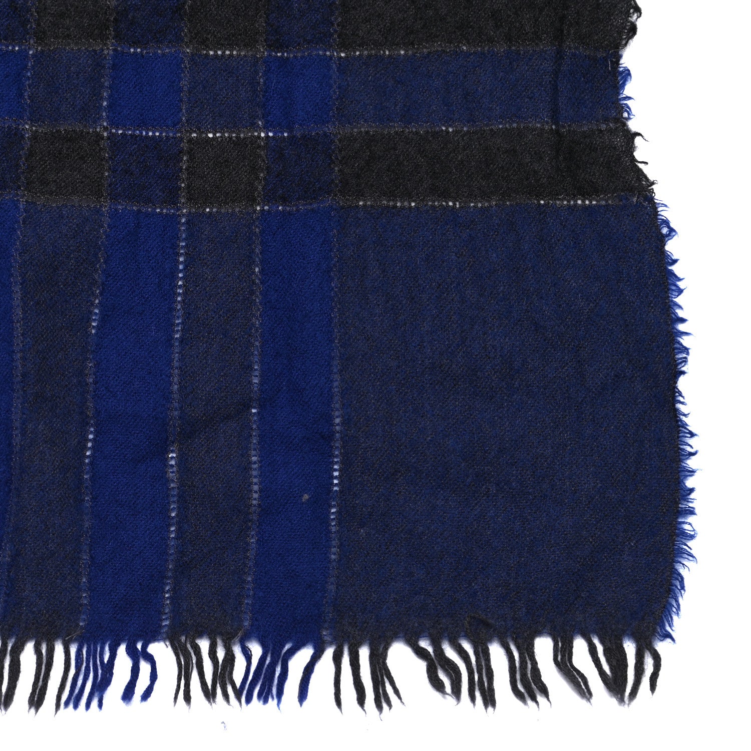 Burberry Wool Cashmere Scarf Navy 5 of 8
