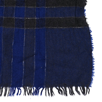 Burberry Wool Cashmere Scarf Navy 5 of 8