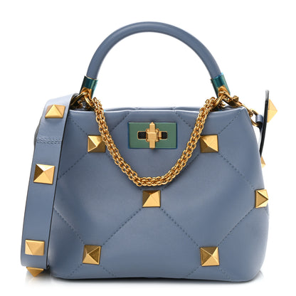 Valentino Garavani Nappa Small Roman Stud The Handle Bag Niagara 1 of 11