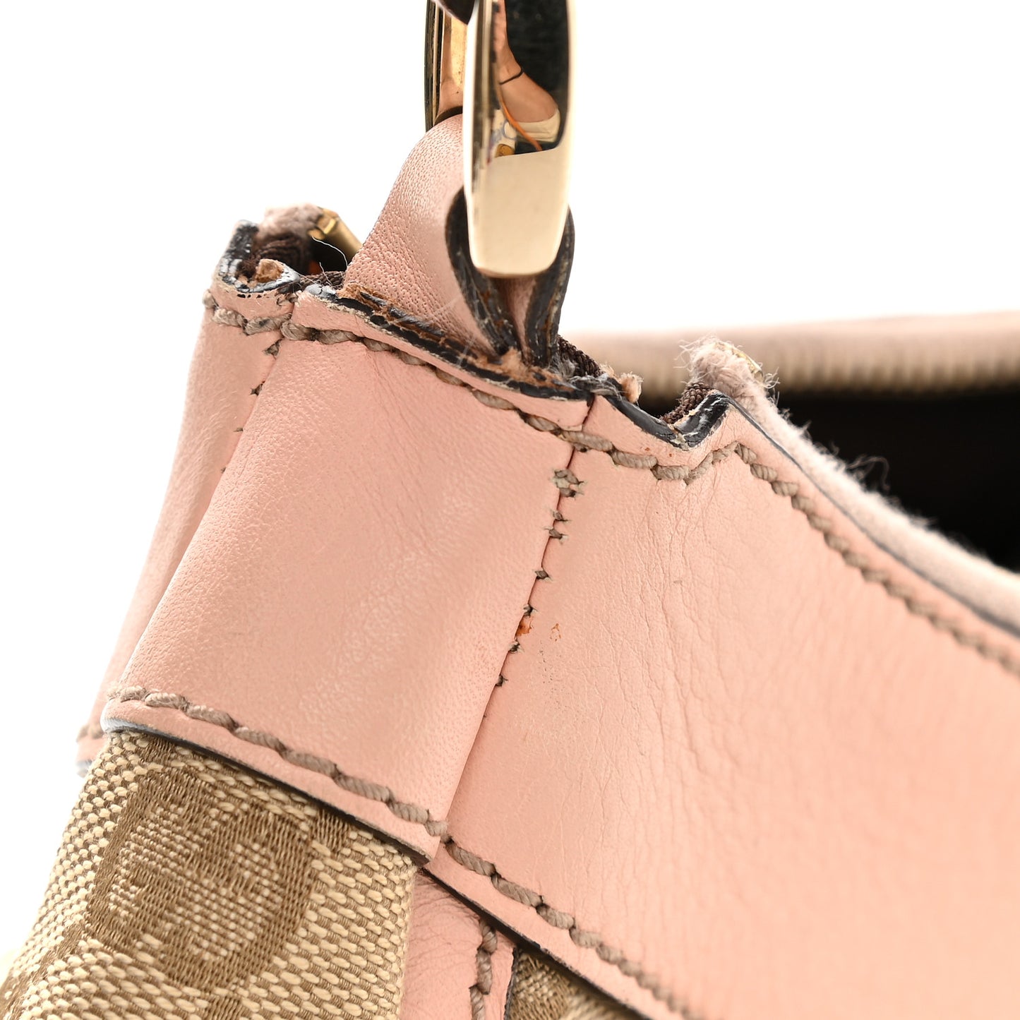 Monogram Medium D Gold Ring Hobo Pink