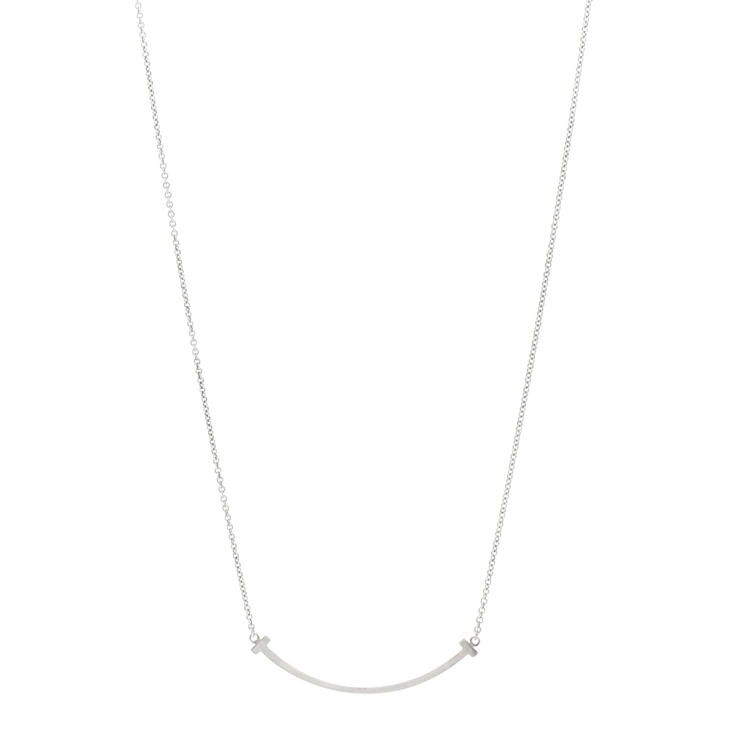 Sterling Silver Small T Smile Pendant Necklace