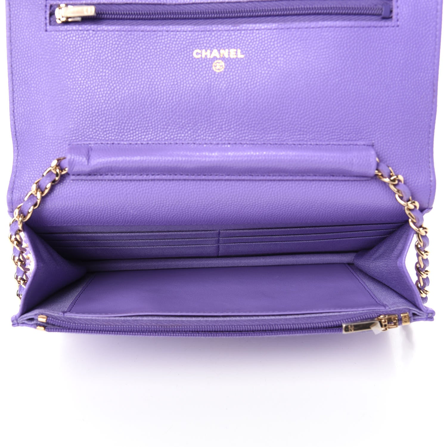 Chanel Caviar Quilted Wallet On Chain WOC Purple 5 of 14