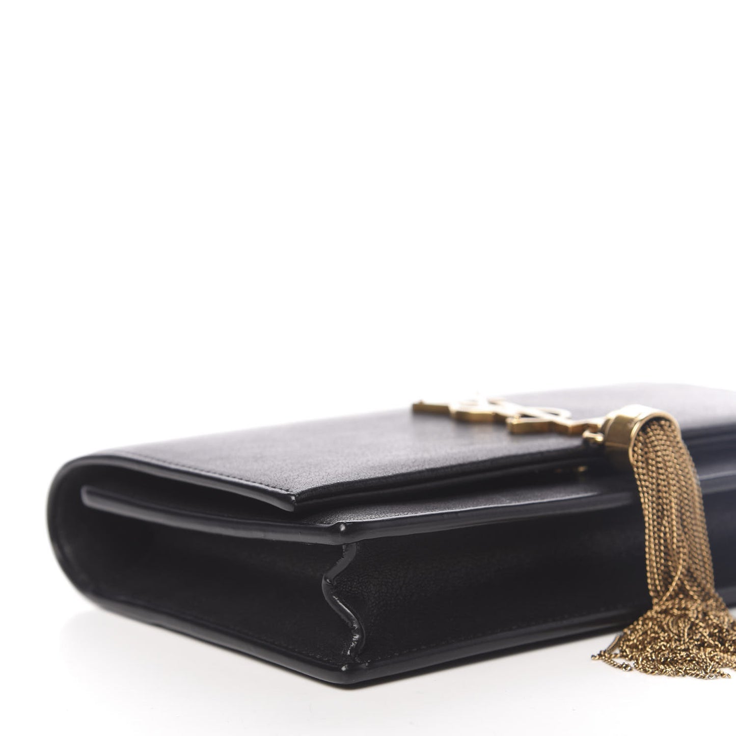 Smooth Calfskin Classic Monogram Kate Heart Tassel Heart Chain Wallet Black