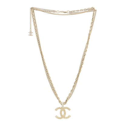 Chanel Crystal CC Multi Strand Chain Necklace Gold 3 of 7