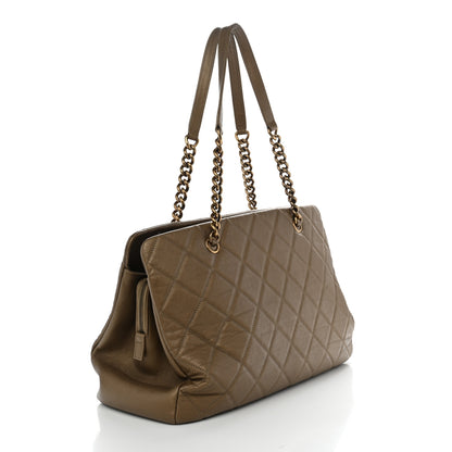 Chanel Metallic Calfskin Quilted Large CC Crown Tote Gold 3 of 10