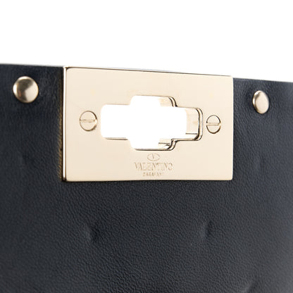 Valentino Garavani Metallic Wrinkled Lambskin Medium Rockstud Spike Shoulder Bag Mekong 8 of 12