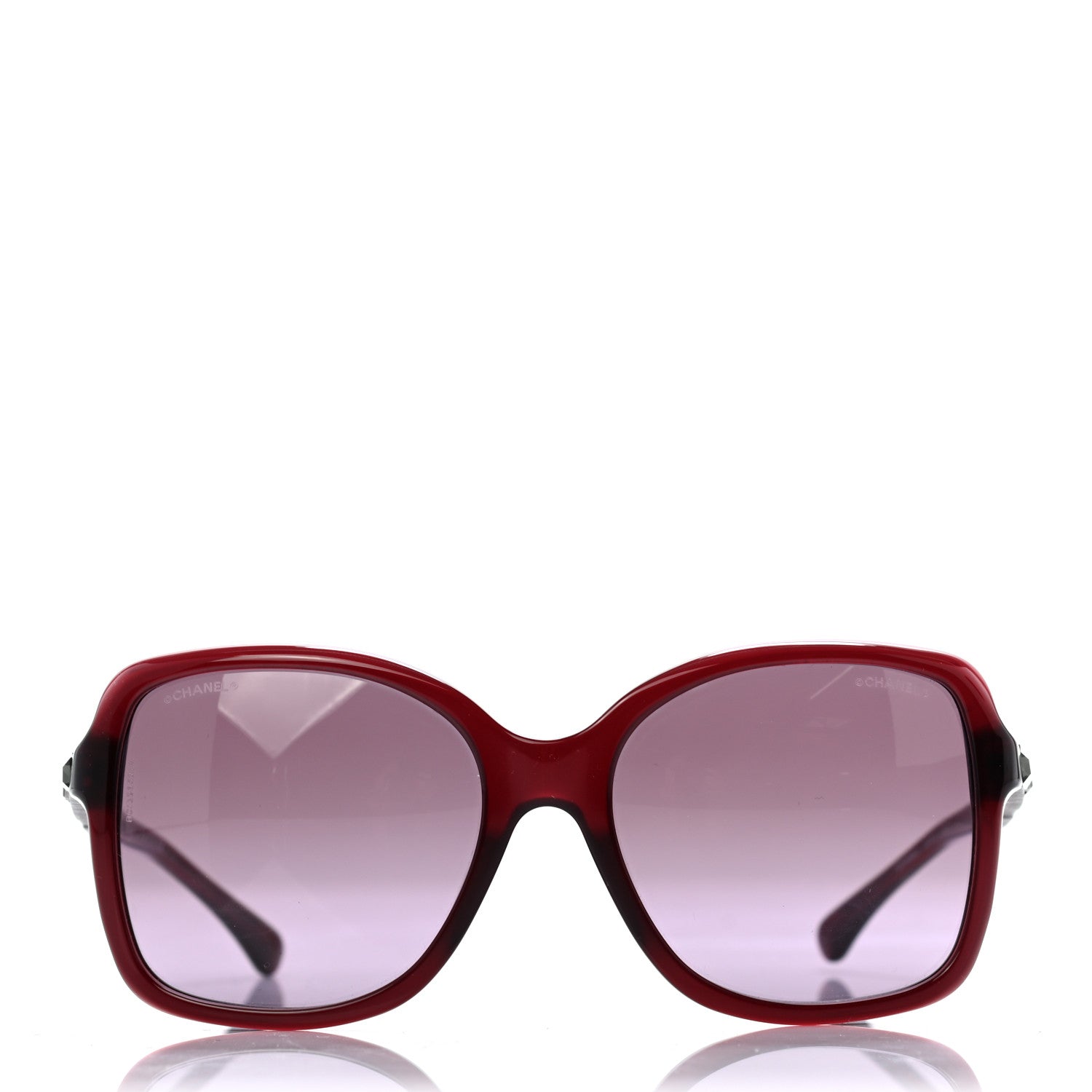 Chanel Crystal Baguette CC Square Sunglasses 5308 Red 2 of 7