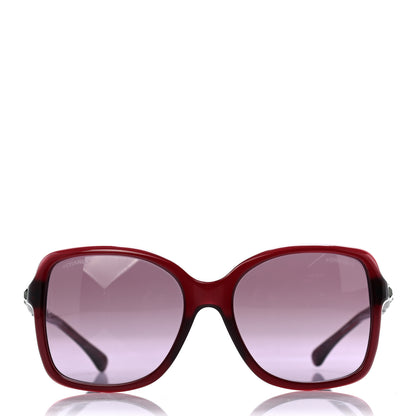 Chanel Crystal Baguette CC Square Sunglasses 5308 Red 2 of 7