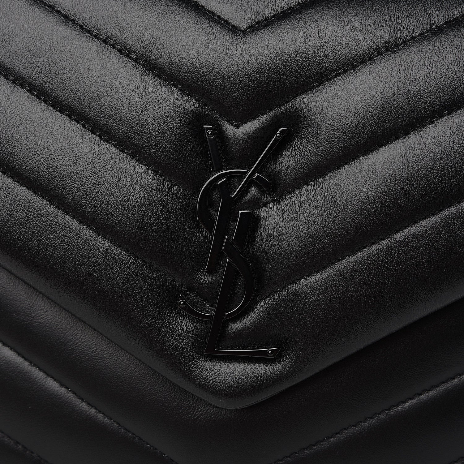 Saint Laurent Calfskin Y Quilted Monogram Medium Loulou Chain Satchel Black 8 of 10