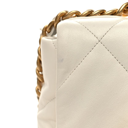 Chanel Lambskin Quilted Large Chanel 19 Flap White 11 of 11