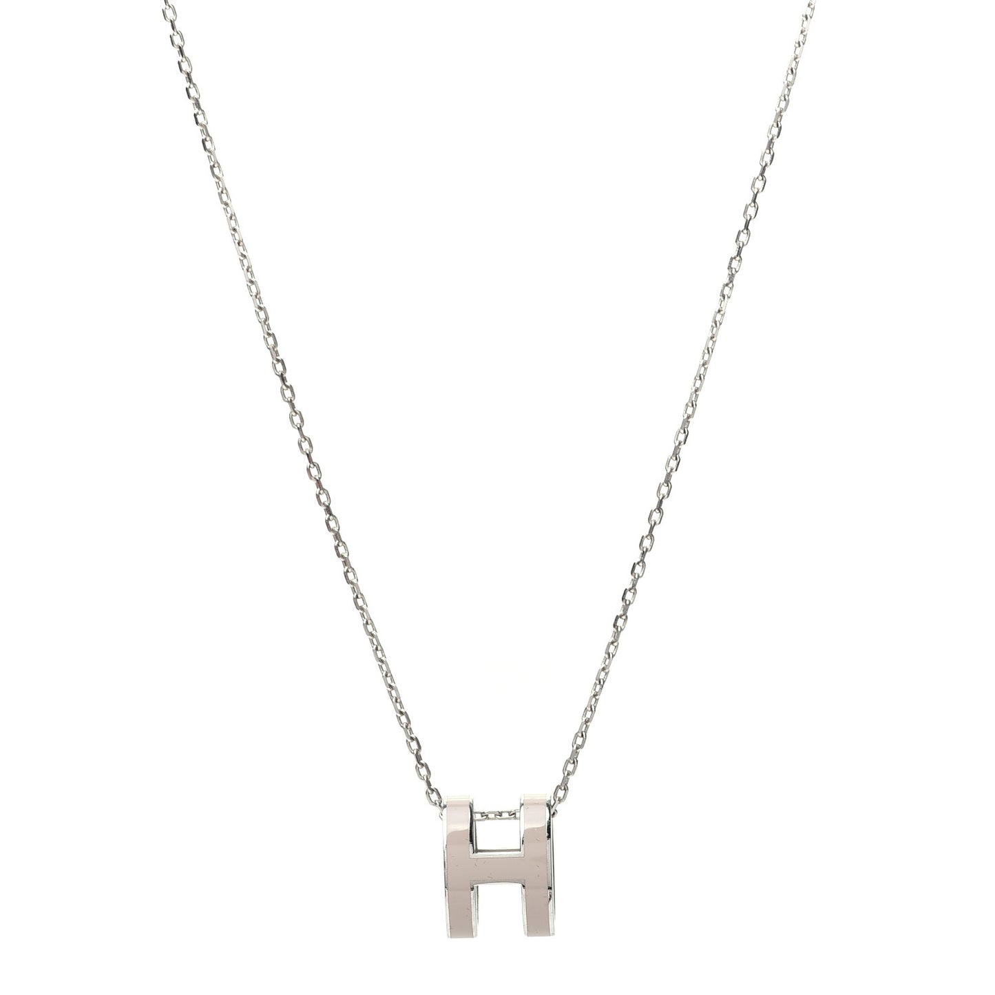 Lacquered Palladium Pop H Pendant Necklace Marron Glace