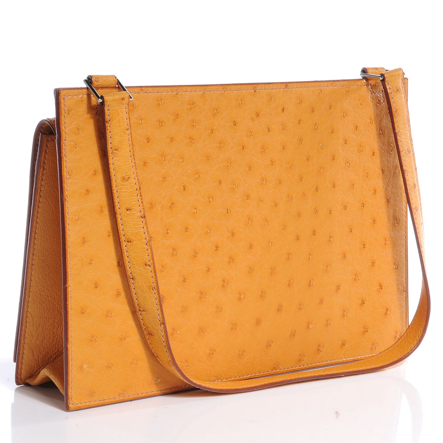 Ostrich Envelope Shoulder Bag Saffron