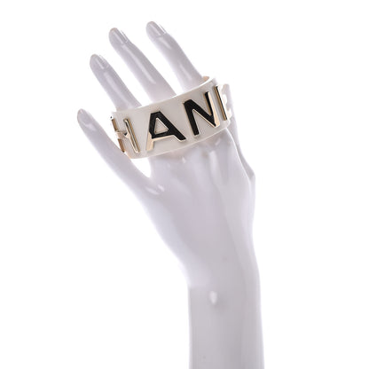 Chanel Resin Metal Cuff White 2 of 5