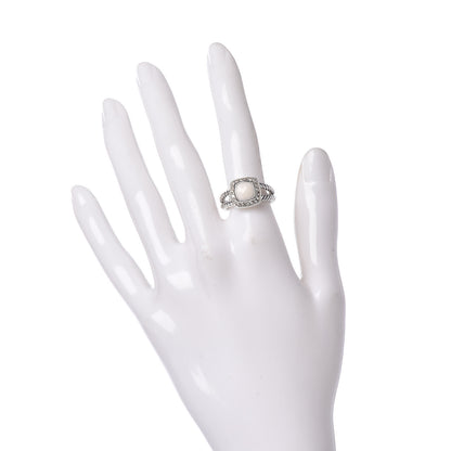David Yurman Sterling Silver Diamond White Agate 7mm Petite Albion Ring 53 6.25 2 of 5