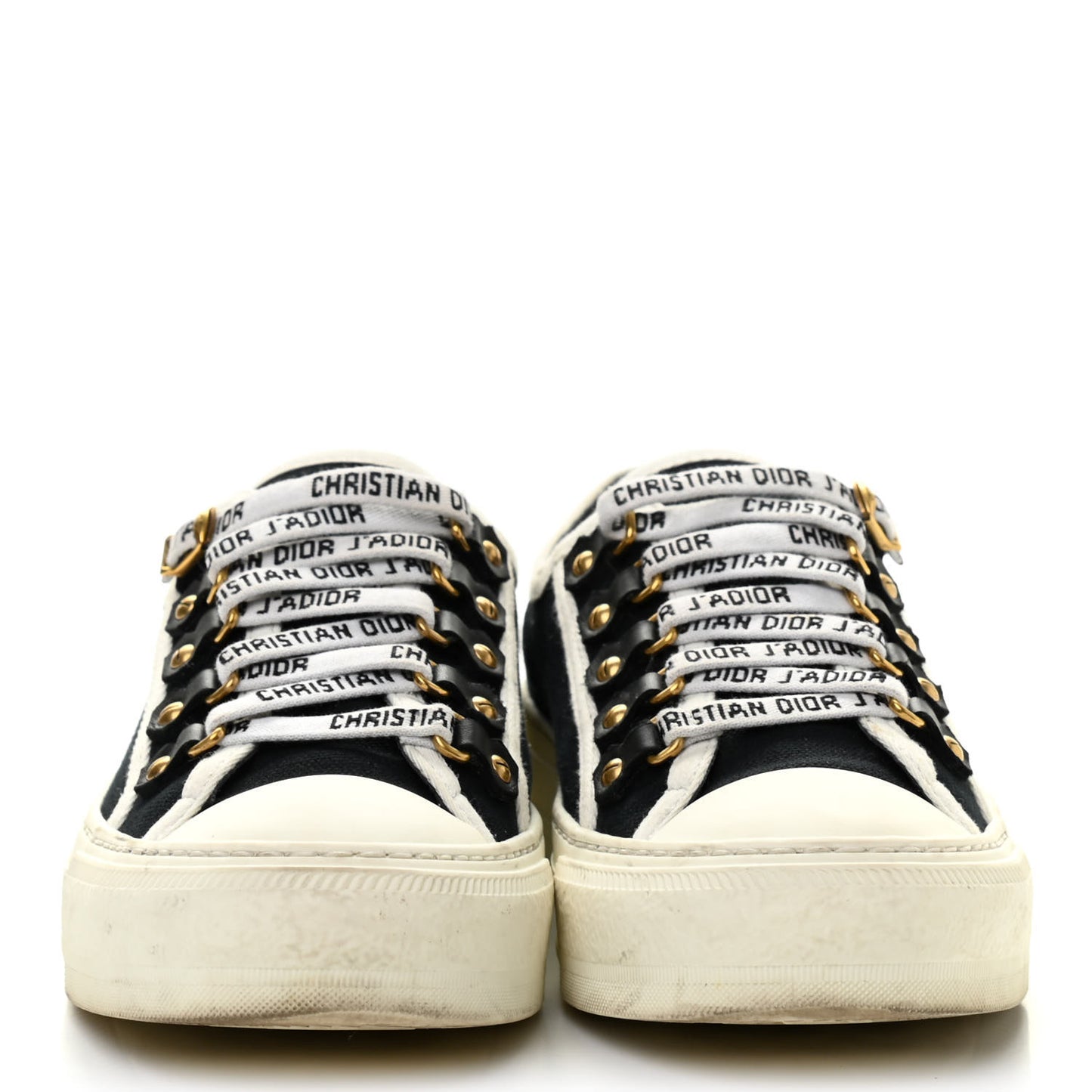 Canvas Womens Walk'n Dior Low Top Sneakers 36.5 Black